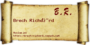 Brech Richárd névjegykártya